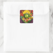 Obst Gemüse gesunde Lebensmittel Ernährung Gesundh Quadratischer Aufkleber (Tasche)