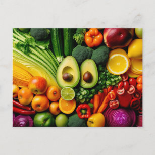 Obst Gemüse gesunde Lebensmittel vegetarische Ernä Postkarte