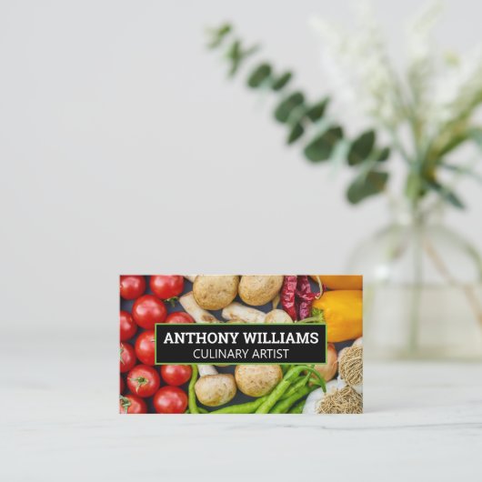 Obst Gemüse Gewürze | Kulinarisch Visitenkarte (Stehend Vorderseite)