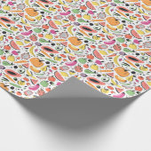 Obst, Gemüse, handgezeichnet. Geschenkpapier (Ecke)