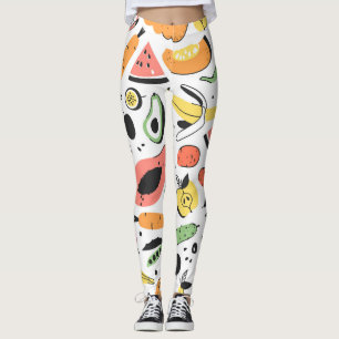 Obst, Gemüse, handgezeichnet. Leggings