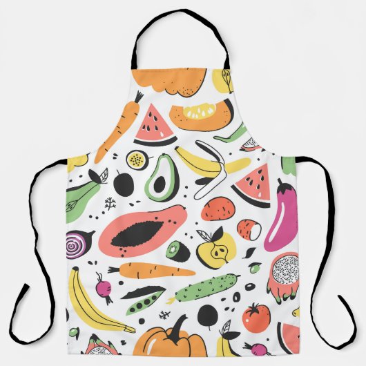 Obst, Gemüse, handgezeichnet. Schürze (Vorderseite)