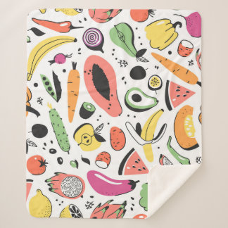 Obst, Gemüse, handgezeichnet. Sherpadecke