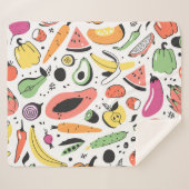Obst, Gemüse, handgezeichnet. Sherpadecke (Vorderseite (Horizontal))