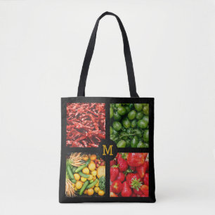 Obst & Gemüse, kundenspezifische Monogramm-Säcke Tasche