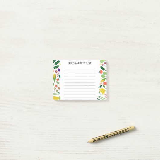 Obst & Gemüse Lebensmittelgeschäft CUSTOM Post-it Klebezettel (Auf Schreibtisch)