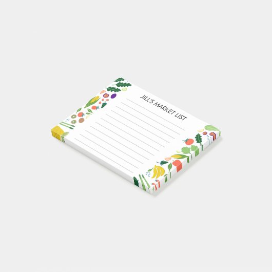 Obst & Gemüse Lebensmittelgeschäft CUSTOM Post-it Klebezettel (angewinkelt)