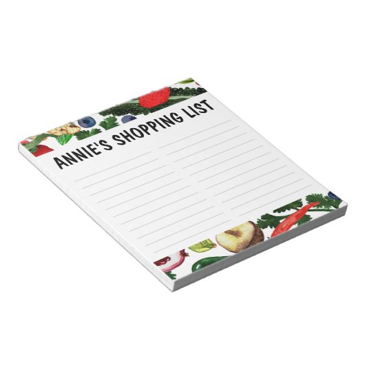 Obst & Gemüse Lebensmittelgeschäft Notizblock (angewinkelt)