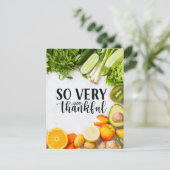 Obst Gemüse Lebensmittelgeschäft thematisch Danke (Stehend Vorderseite)