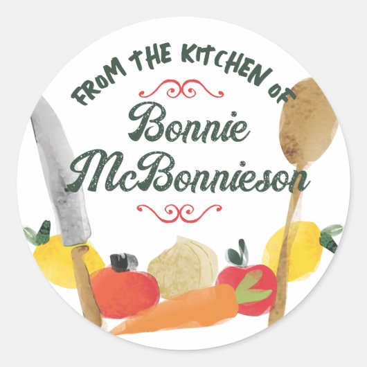 Obst Gemüsegeräte Kochgeschenke Runder Aufkleber (Vorderseite)