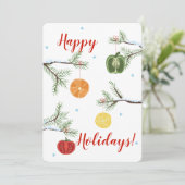 Obst Gemüseschnitzel Baum Nahrung Weihnachtskarte Feiertagskarte (Stehend Vorderseite)