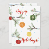 Obst Gemüseschnitzel Baum Nahrung Weihnachtskarte Feiertagskarte (Vorne/Hinten)