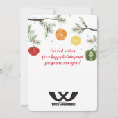 Obst Gemüseschnitzel Baum Nahrung Weihnachtskarte Feiertagskarte (Rückseite)