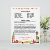 Obst Gemüseutensilien Rezeptionsmenü (Stehend Vorderseite)