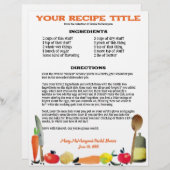 Obst Gemüseutensilien Rezeptionsmenü (Vorne/Hinten)