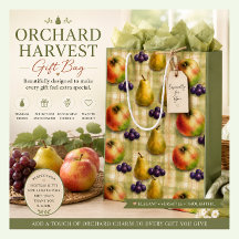 Obst-Geschenktüte Äpfel Birnen Trauben Design