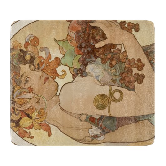 Obst (Jugendstil) (Portrait von Frauen) (Obst) Schneidebrett (Vorderseite)