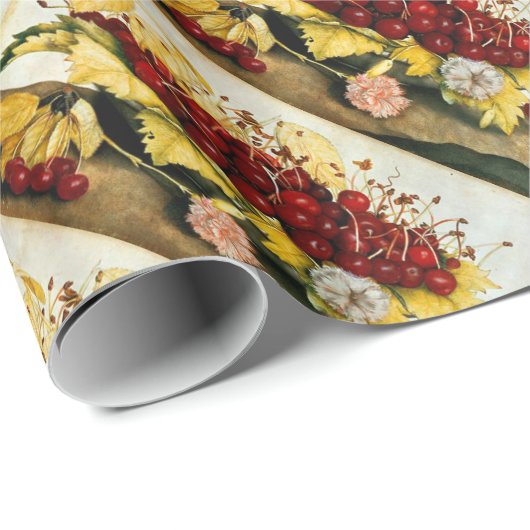 OBST/KERNE UND KARNATIONEN DER SAISON GESCHENKPAPIER (Rolleneckpunkt)