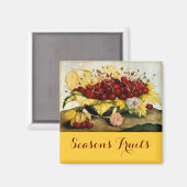 OBST/KERNE UND KARNATIONEN DER SAISON MAGNET (Vorderseite/Rückseite)