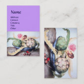 OBST, KÜNSTLER, ROSE, STRAWBERRIES Lilac Visitenkarte (Vorne/Hinten)