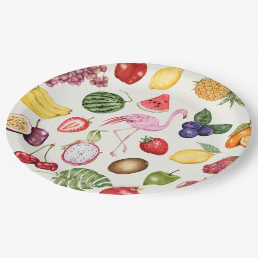 Obst Pappteller (Schrägansicht)