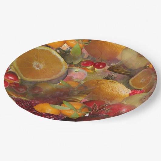 Obst Pappteller (Schrägansicht)