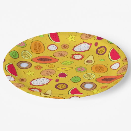 Obst Pappteller (Schrägansicht)