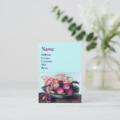 OBST Pfirsiche, Pflaumen, Pflaumen, Blätter Aquama Visitenkarte (Stehend Vorderseite)