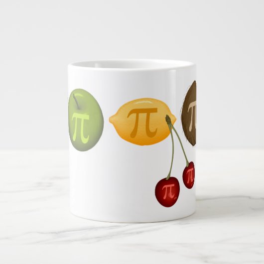 Obst Pi, Pi auf verschiedenen Früchten Jumbo-Tasse (Vorderseite)