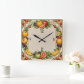 Obst Quadratische Wanduhr (Zuhause)