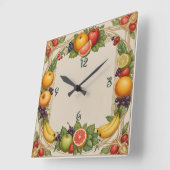 Obst Quadratische Wanduhr (Winkel)