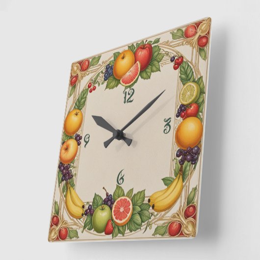 Obst Quadratische Wanduhr (Winkel)
