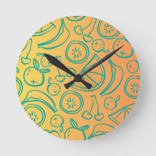 Obst Runde Wanduhr