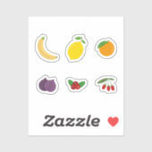 Obst Set Stickers Aufkleber (Blatt)