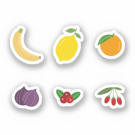 Obst Set Stickers Aufkleber (Vorderseite)