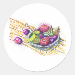 Obst Stillleben Runder Aufkleber