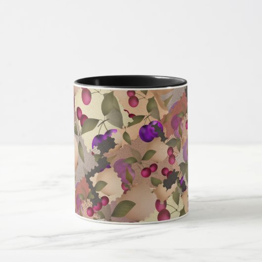 Obst, Tasse aus Patchwork (Zentrum)