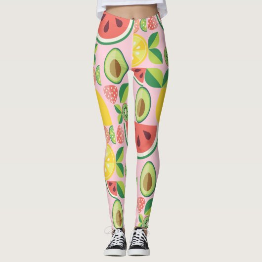 Obst- und Blätter Leggings (Vorderseite)