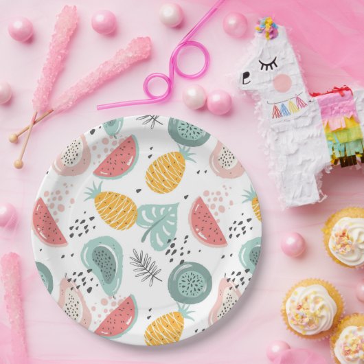 Obst und Blattwerk Pappteller (Party)