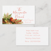 Obst und Blume Bouquet Visitenkarte (Vorne/Hinten)