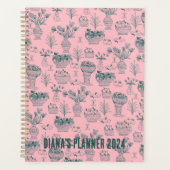 Obst und Blume Muster Blüten Blumenrosa CUSTOM Planer (Vorderseite)