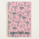 Obst und Blume Muster Blüten Blumenrosa CUSTOM Planer<br><div class="desc">Hallo ! Ich hoffe,  Ihnen gefällt dieses originale Kunstwerk-Design. Fügen Sie Ihren eigenen Text hinzu,  ändern Sie die Farben oder Schriftart,  um ihn zu personalisieren. Karo in meinem Shop für weitere Designs. Wenn du etwas Angewohntes willst,  lass mir bitte Bescheid.</div>