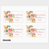 Obst und Blume Wasserfarben hausgemachte Bäckerei Rechteckiger Aufkleber (Blatt)