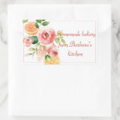 Obst und Blume Wasserfarben hausgemachte Bäckerei Rechteckiger Aufkleber (Tasche)