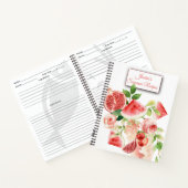 Obst und Blume Wasserfarben-Rezept-Notebook Notizblock (Innenseite)