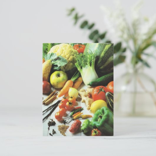 Obst und Gemüse, Alle Arten von Gemüse Postkarte (Stehend Vorderseite)
