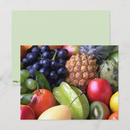 Obst und Gemüse auf Postkarte (Vorne/Hinten)