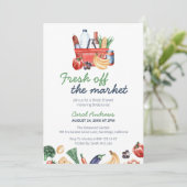 Obst und Gemüse - Brautparty frisch vom Markt Einladung (Stehend Vorderseite)