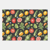 Obst und Gemüse Chalk Zeichnend Speisegeschenk Geschenkpapier Set (Vorderseite 2)