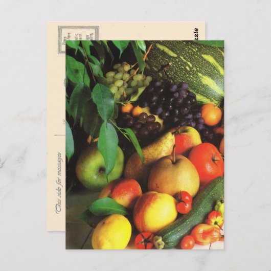 Obst und Gemüse, Eigenernte Postkarte (Vorne/Hinten)